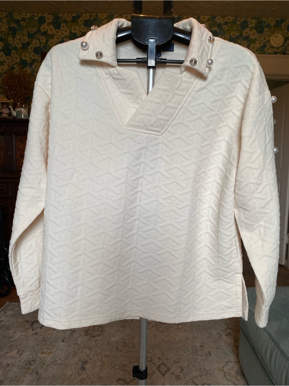 Simply Southern Ivory Quilted Textured Top